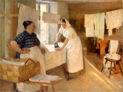 Albert Edelfelt - Pesijättärien (1893). Free illustration for personal and commercial use.