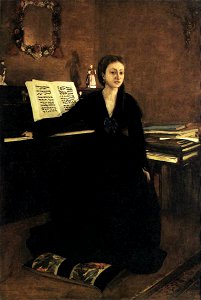 Edgar Degas, Madame Camus at the Piano, 1869. Free illustration for personal and commercial use.