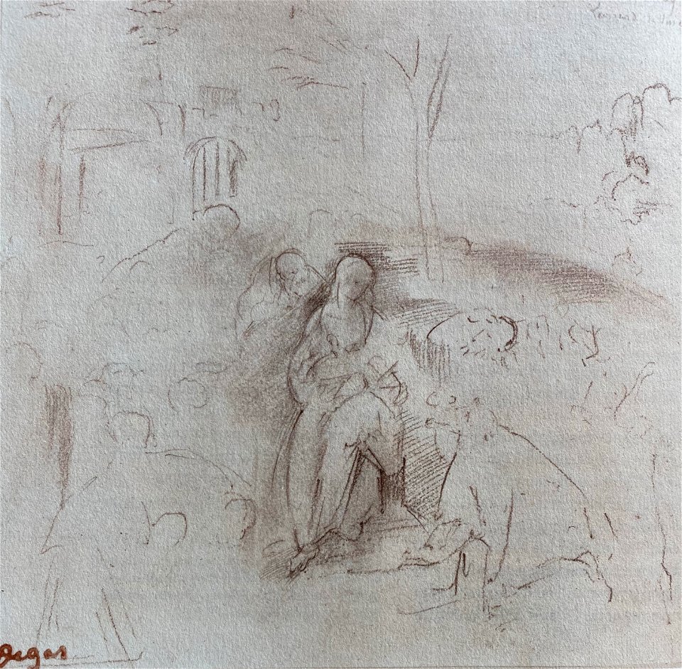 Edgar Degas, Sketch after Leonardo da Vinci's Uffizi Adoration of the Magi