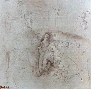 Edgar Degas, Sketch after Leonardo da Vinci's Uffizi Adoration of the Magi