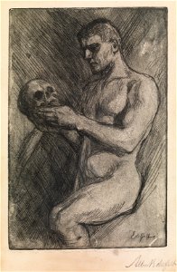 Edelfelt Albert - Naked man and skull - Google Art Project