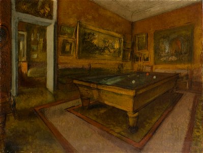 Edgar Degas - Billiard Room at Ménil-Hubert - Google Art Project. Free illustration for personal and commercial use.