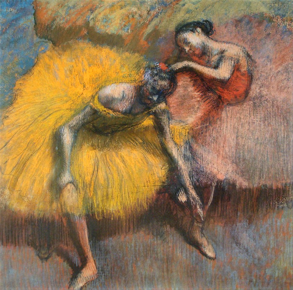 Edgar Degas - Deux danseuses jaunes et roses - Google Art Project
