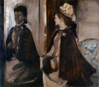 Edgar Degas - Mrs Jeantaud in the Mirror - Google Art Project. Free illustration for personal and commercial use.
