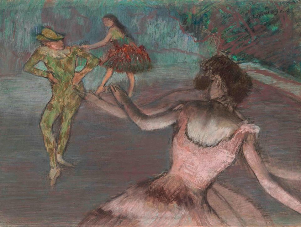 Edgar degas arlequin et danseuses
