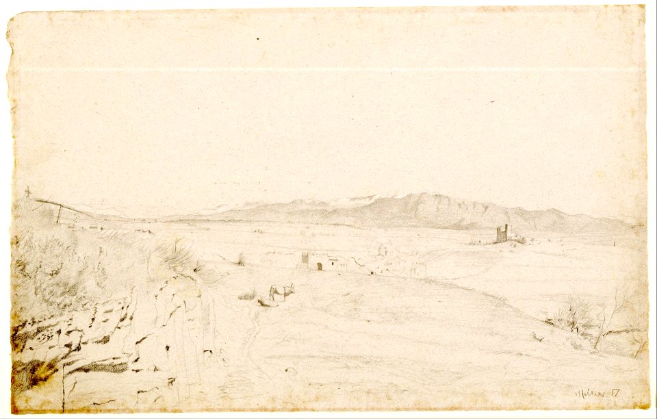 Edgar Degas - Roman Landscape (probably facing Monte Lepini, beyond the town of Velletri) - Google Art Project