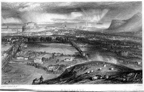 Edinburgh from Blackford Hill engraving by William Miller after Turner R505