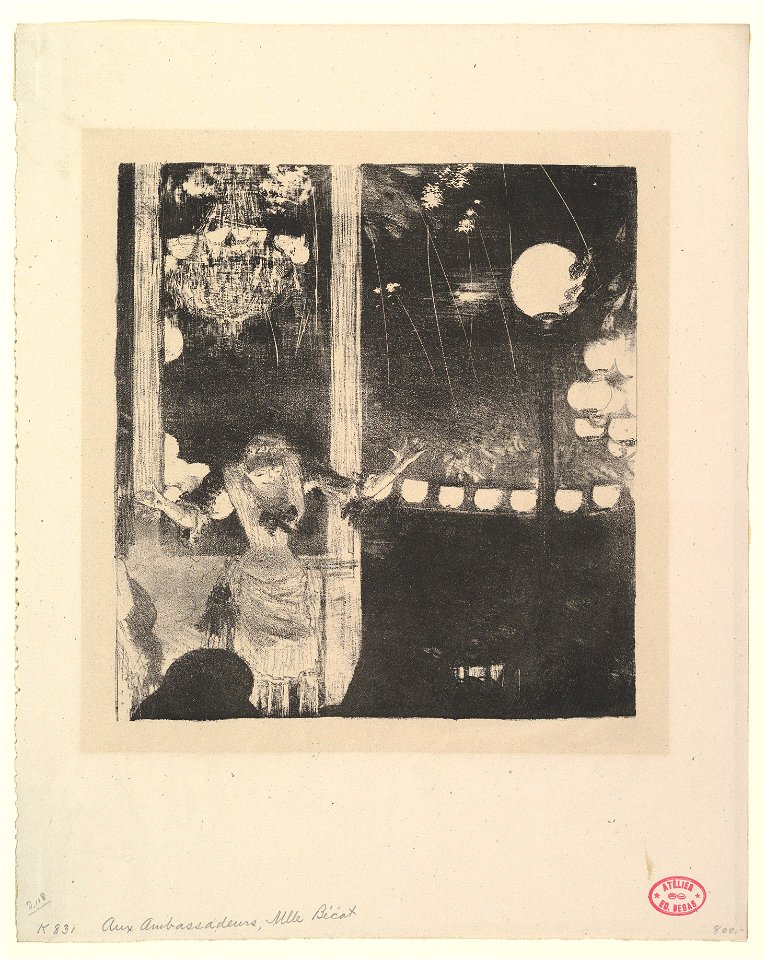 Edgar Degas, Mlle Bécat at the Café des Ambassadeurs, Paris, 1877–78