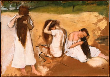 Edgar Degas - Women Combing Their Hair - Google Art Project. Free illustration for personal and commercial use.