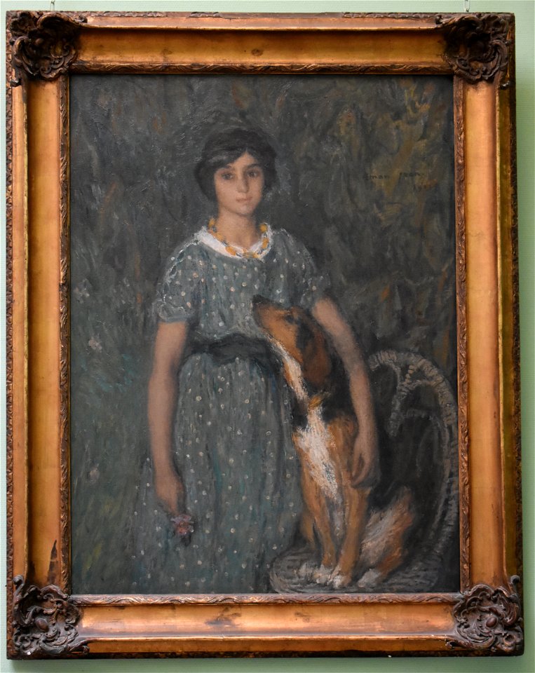 Edmond Aman-Jean - Jeune fille au chien 01