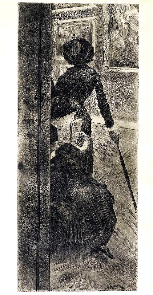 Edgar Degas Au Louvre la peinture (Mary Cassatt) c1879-1880