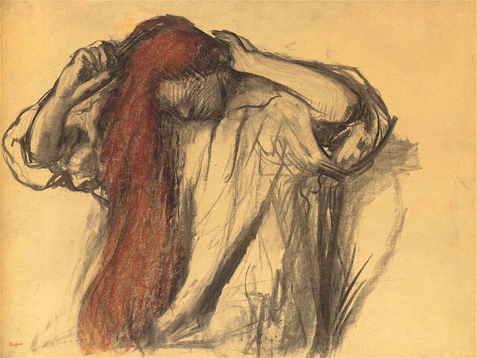 Edgar degas femme se coiffant)