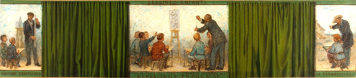 Edmond Eugène Valton - Dessinez enfants, pour soutenir plus tard l'honneur industriel de la République française , Esquisse - PPP4282 - Musée des Beaux-Arts de la ville de Paris