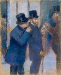 Edgar Degas, Portraits at the Stock Exchange, ca. 1878–79. Free illustration for personal and commercial use.