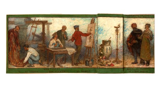 Edmond Eugène Valton - Benvenuto Cellini, artiste du XVIè siècle, admire les produits de l'art moderne , Les tissus , Esqui - PPP4284 - Musée des Beaux-Arts de la ville de Paris