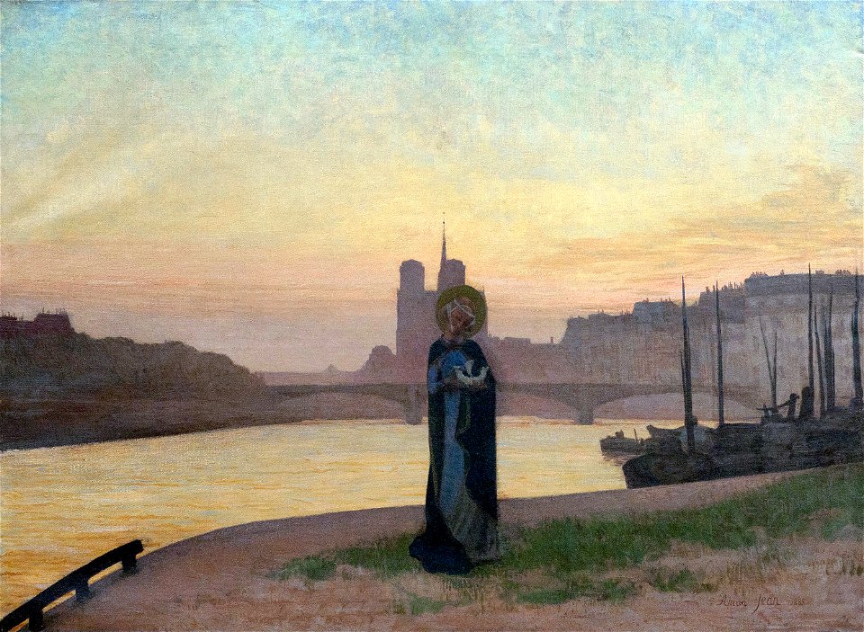Edmond François Aman-Jean 1885 Sainte Geneviève devant Paris