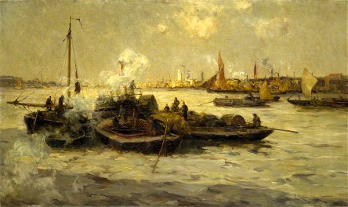 Edmund Aubrey Hunt (1855-1922) - Limehouse Reach - BHC4248 - Royal Museums Greenwich