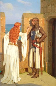 Edmund Blair Leighton - The Shadow. Free illustration for personal and commercial use.