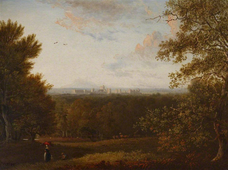 Edmund Bristow (1787-1876) - A Distant View of Windsor from a Wood - 515584 - National Trust
