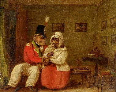 Edmund Bristow (1787-1876) - From a Set of Four Singeries, An Encounter on a Bench - 515722.1 - National Trust