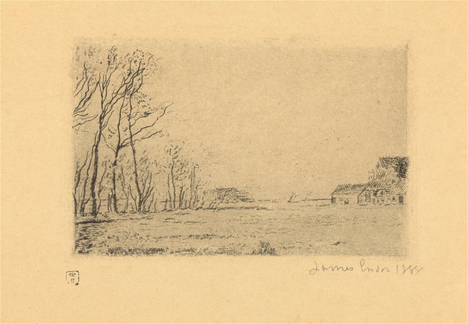 Edge of the little Wood Ostend, print by James Ensor, 1888, Prints Department, Royal Library of Belgium, S. IV 26729