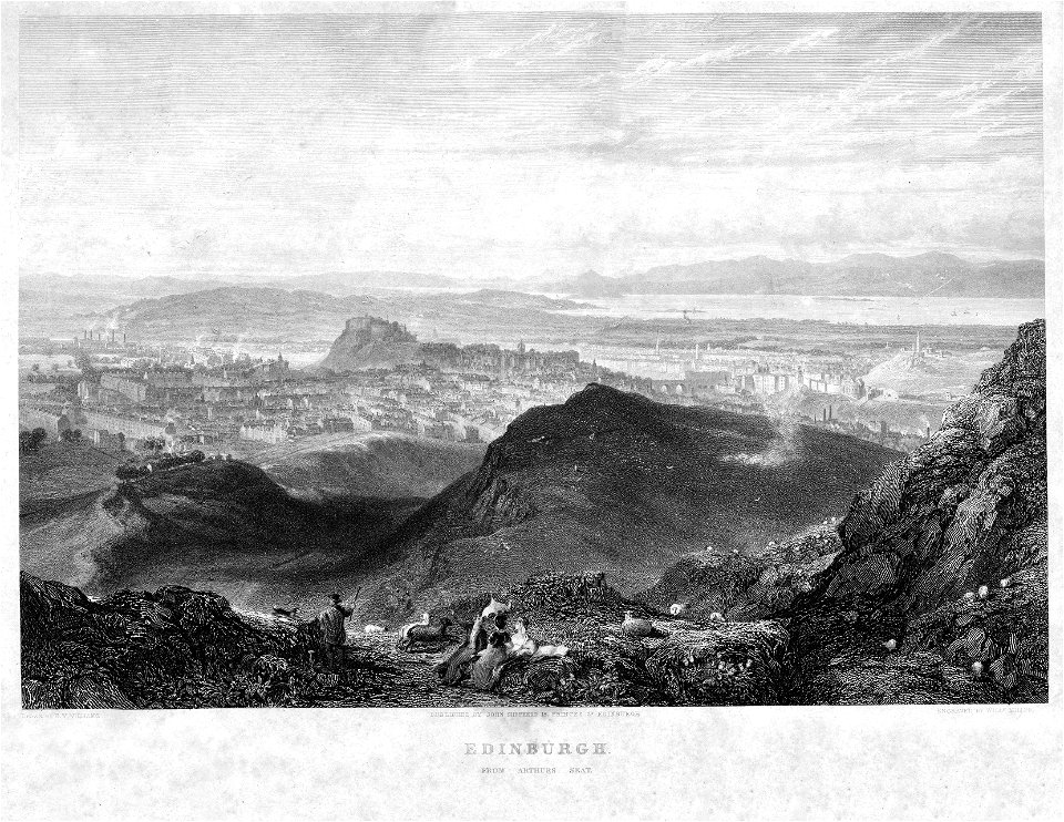 Edinburgh from Arthur's Seat engraving by William Miller after H W Williams low res