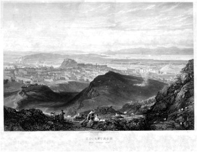 Edinburgh from Arthur's Seat engraving by William Miller after H W Williams low res