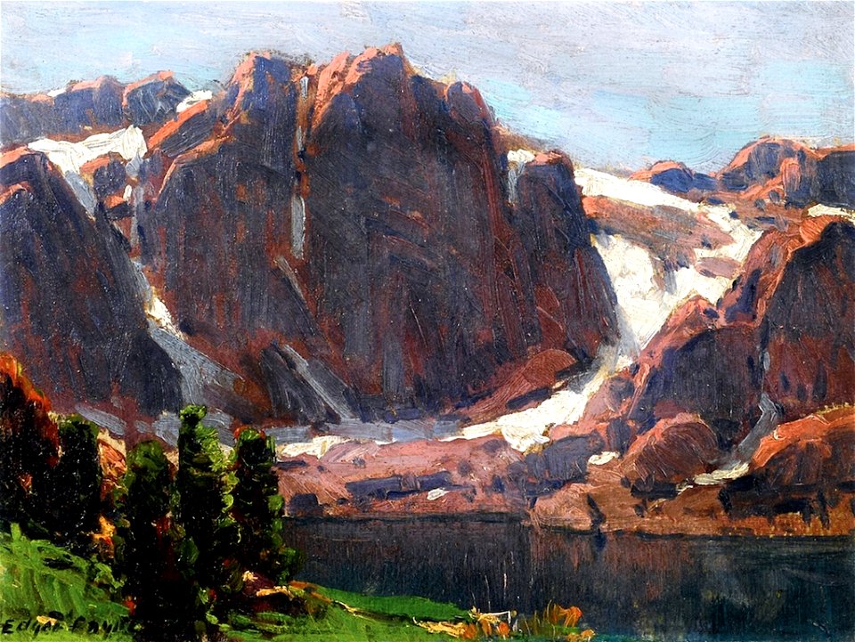 Edgar Payne Temple Crag, High Sierra Lake