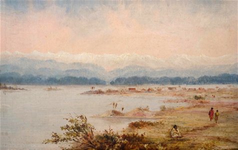 Edith Halcombe - Horo Whenua Lake and Native Pah, Manawatu - 1961-22-3 - Auckland Art Gallery