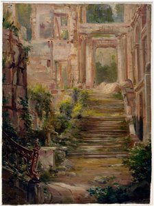 Edmond Allouard - Ruines du château de Saint-Cloud , l'escalier d'honneur - P1057-4 - Musée Carnavalet