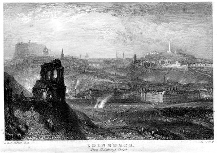 Edinburgh from St Anthony's Chapel engraving by William Miller after Turner R543