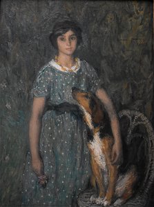 Edmond Aman-Jean - Jeune fille au chien 02