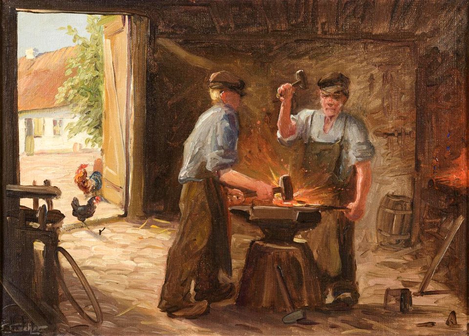 Edmund Fischer In der Schmiede