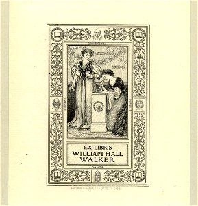 Edmund Garrett Bookplate-William Hall Walker. Free illustration for personal and commercial use.