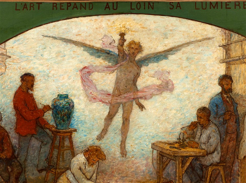 Edmond Eugène Valton - L'Art répand au loin sa lumière , Métiers d'art et dessin industriel , Esquisse pour la salle de des - PPP4285 - Musée des Beaux-Arts de la ville de Paris - 6