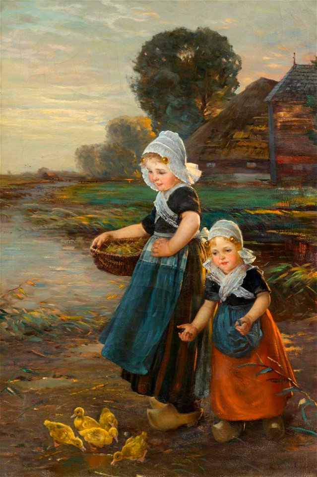 Edmond Louyot (1861-1920) - Children feeding ducks