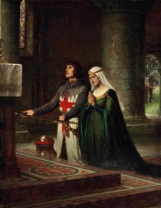 Edmund Blair Leighton - The Dedication (1908). Free illustration for personal and commercial use.