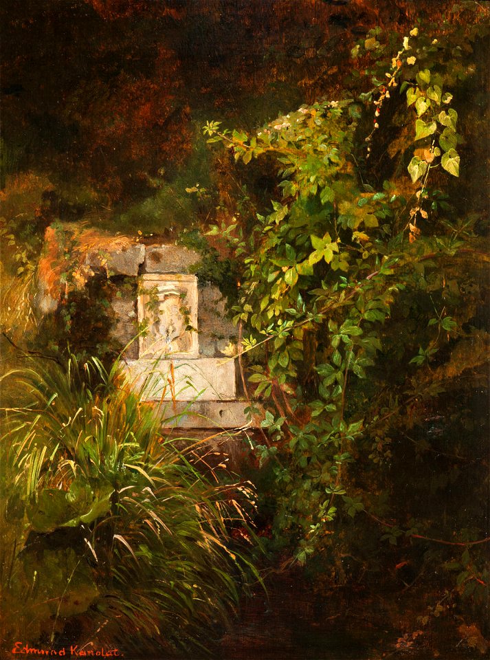 Edmund Kanoldt Brunnen im Walde bei Subiaco 1873
