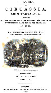 Edmund Spencer. Travels in Circassia, Krim-Tartary &c. 1838. cover 2. Free illustration for personal and commercial use.