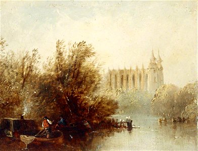 Edmund Bristow (1787-1876) (style of) - Eton Chapel from the River - 515519.6 - National Trust