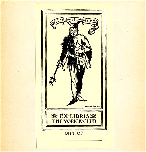 Edmund Garrett Bookplate-The Yoric Club. Free illustration for personal and commercial use.