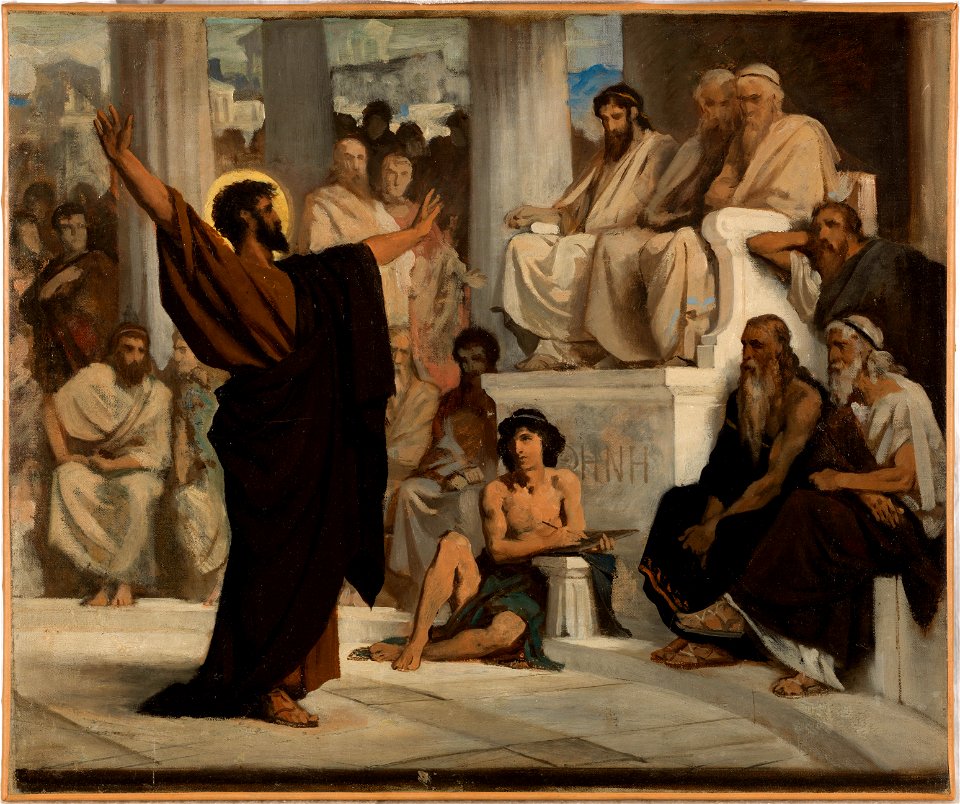 Edouard Bernard Debat-Ponsan - Esquisse pour l'église de Courbevoie , Saint Paul l'Aréopage - PPP4551 - Musée des Beaux-Arts de la ville de Paris