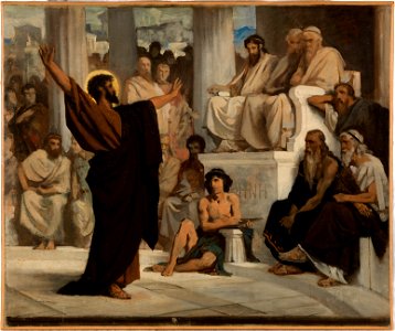 Edouard Bernard Debat-Ponsan - Esquisse pour l'église de Courbevoie , Saint Paul l'Aréopage - PPP4551 - Musée des Beaux-Arts de la ville de Paris
