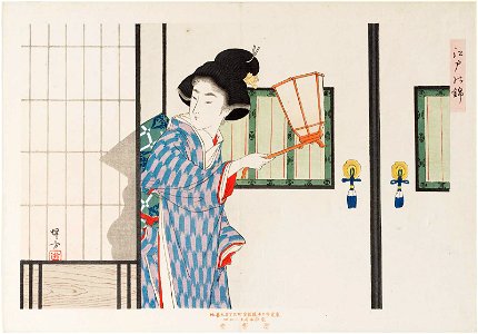 Edo no nishiki, Andon by Ikeda Terukata. Free illustration for personal and commercial use.