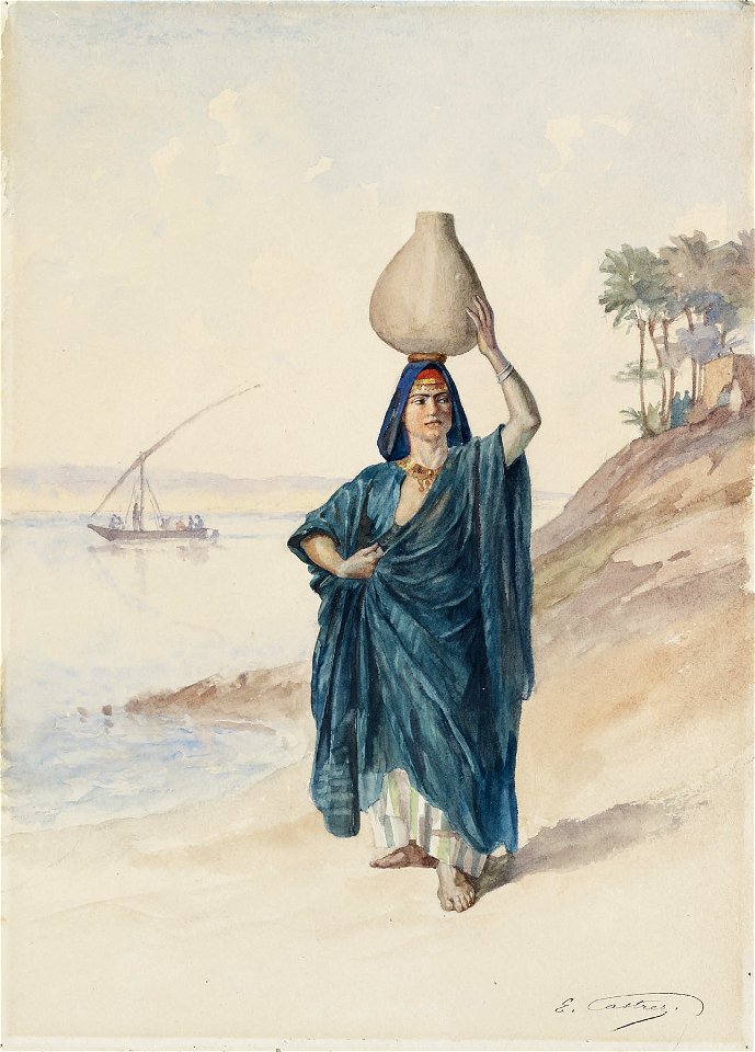 Edouard Castres Porteuse d’eau au bord du Nil