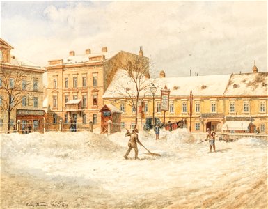 Edmund Krenn Schneeräumer am Hietzinger Platzl 1889