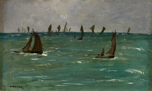 Edouard Manet - Boats at Berck-sur-Mer - 1940.534 - Cleveland Museum of Art. Free illustration for personal and commercial use.