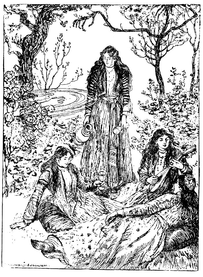 Edmund J Sullivan Illustrations to The Rubaiyat of Omar Khayyam First Version Quatrain-075