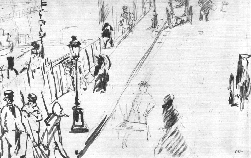 Edouard Manet La rue Mosnier au bec de gaz
