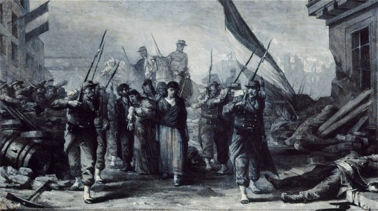 Edouard Toudouze - Incendie de l'Hôtel de Ville en 1871 - P1812 - Musée Carnavalet. Free illustration for personal and commercial use.